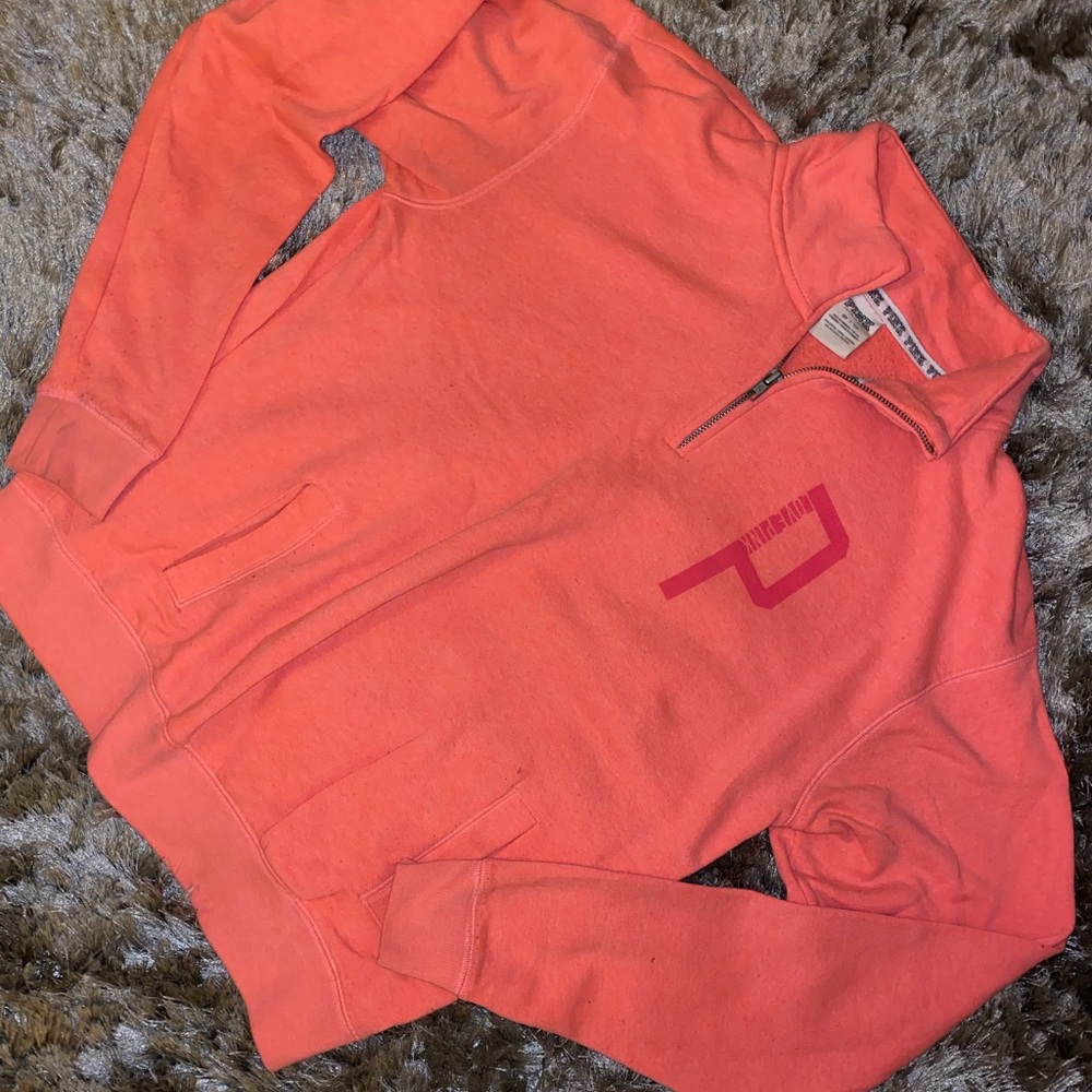 Pink Victoria Secret half zip hoodie!!